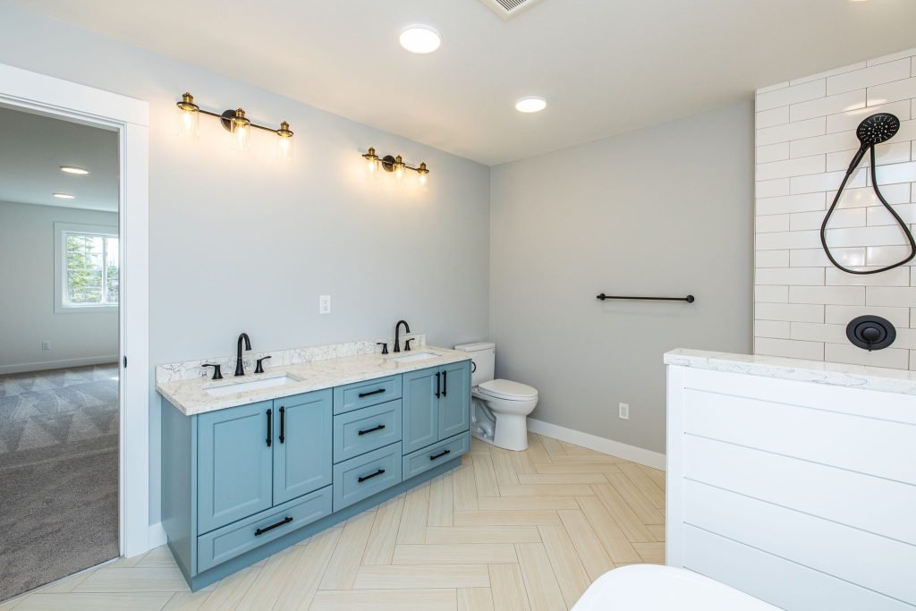 A painted his and hers bathroom vanity to inspire Kamloops homeowners